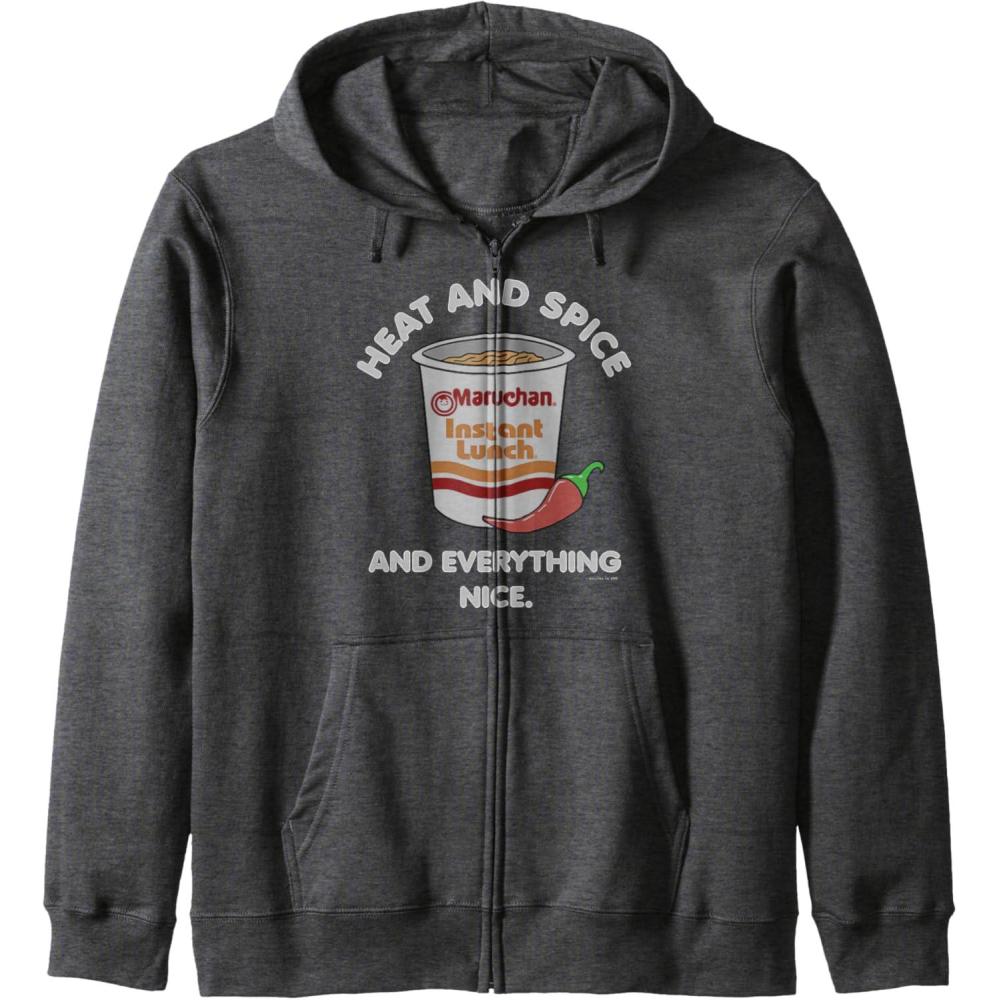 image:imageMaruchan Ramen Cup Heat And Spice Food Quote Zip HoodieDark Heather Grey