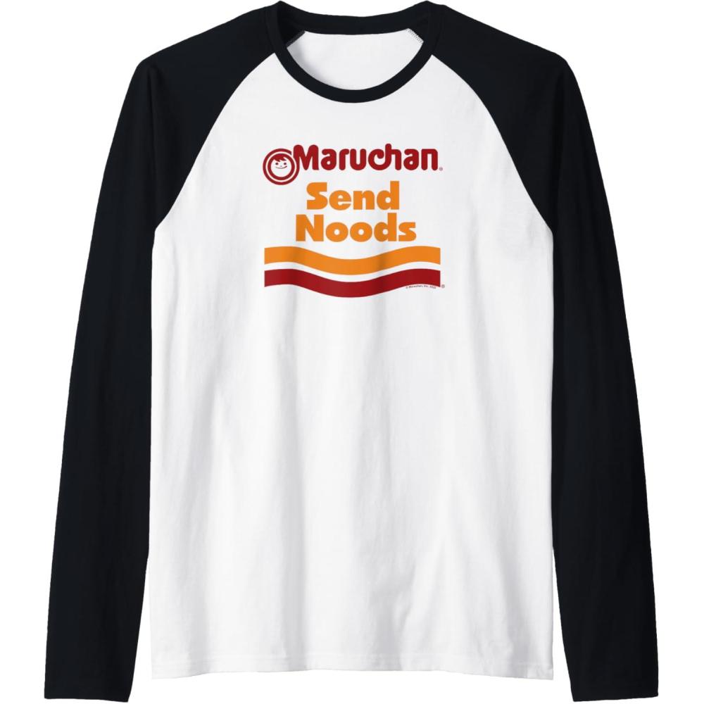 image:imageMaruchan Ramen Cup Send Noods Logo Raglan Baseball TeeBlackWhite