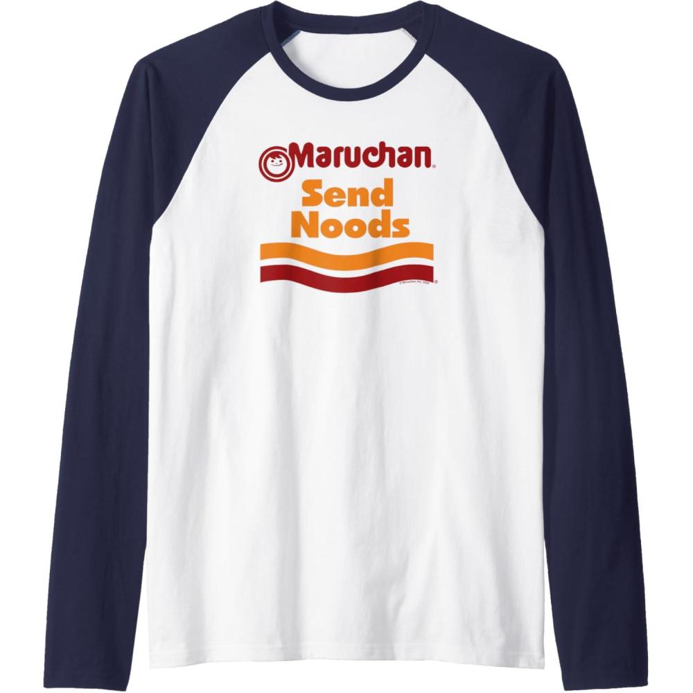 image:imageMaruchan Ramen Cup Send Noods Logo Raglan Baseball TeeNavy BlueWhite