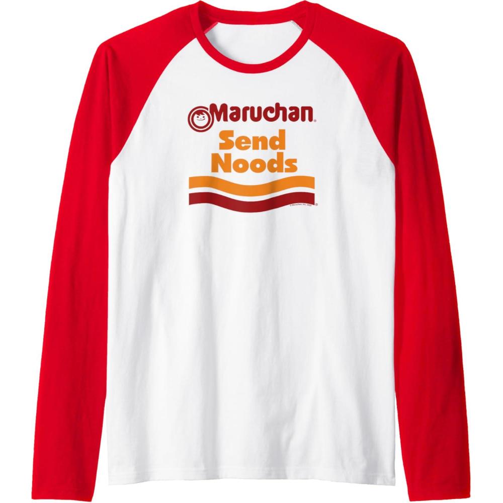 image:imageMaruchan Ramen Cup Send Noods Logo Raglan Baseball TeeRedWhite