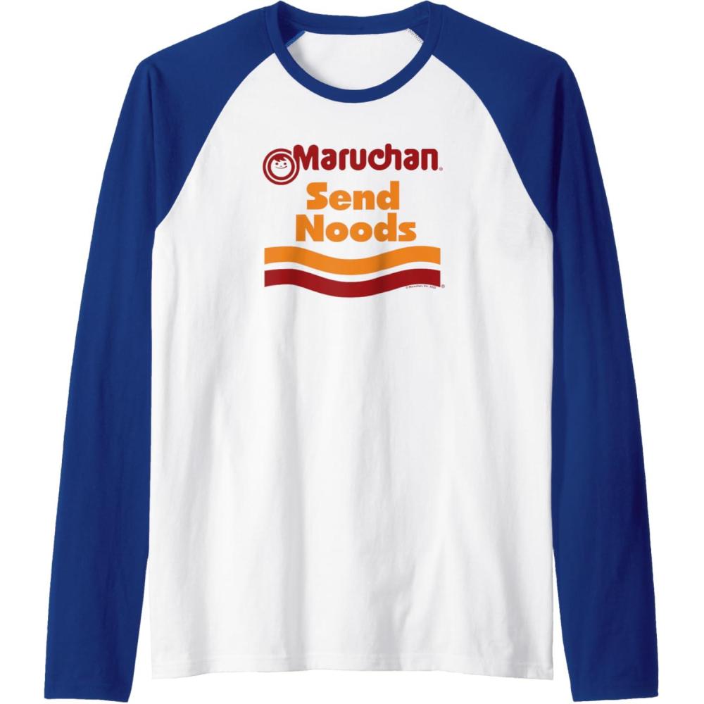 image:imageMaruchan Ramen Cup Send Noods Logo Raglan Baseball TeeRoyal BlueWhite
