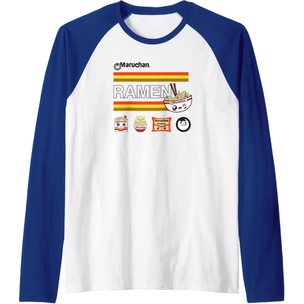 image:imageMaruchan Ramen Cute Anime Faces Logo Raglan Baseball TeeRoyal BlueWhite
