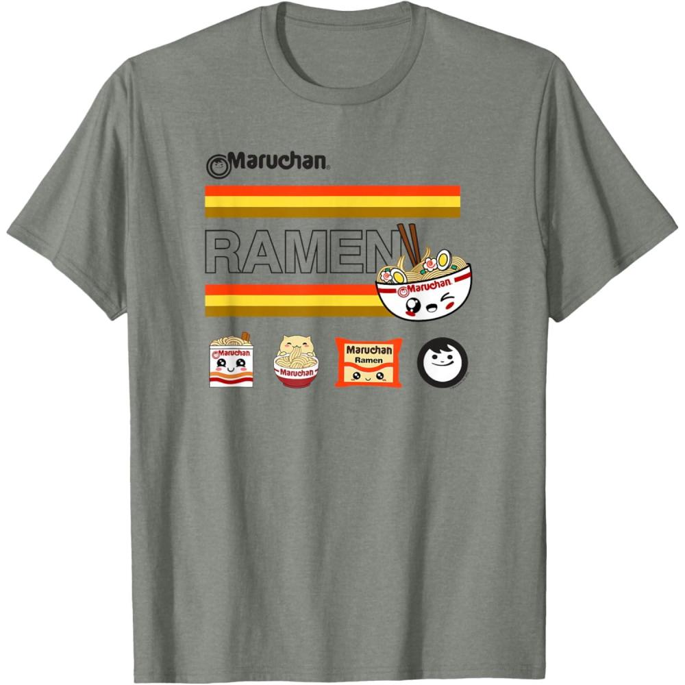 image:imageMaruchan Ramen Cute Anime Faces Logo TShirtOlive Heather