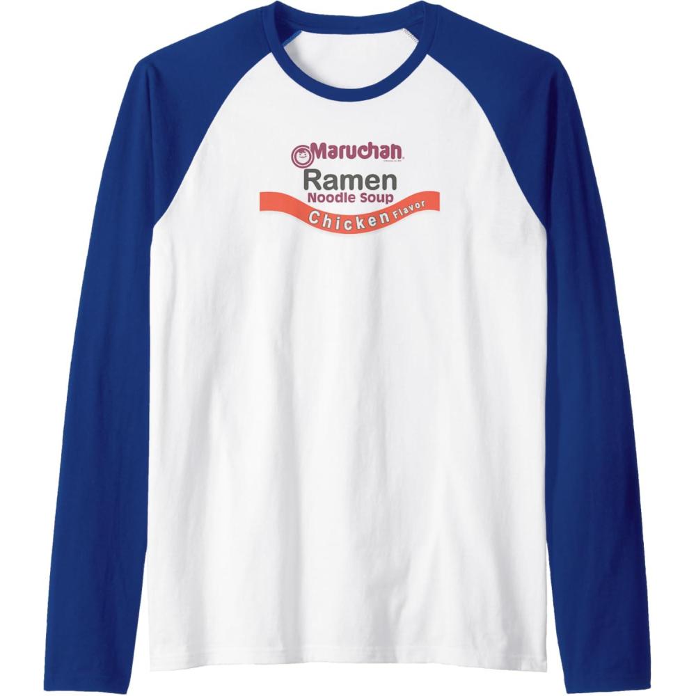 image:imageMaruchan Ramen Noodle Soup Chicken Flavor Logo Raglan Baseball TeeRoyal BlueWhite