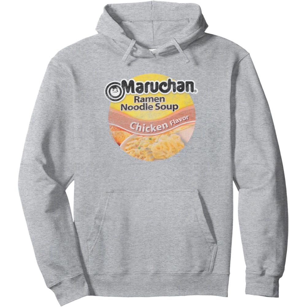 image:imageMaruchan Ramen Noodle Soup Chicken Flavor Vintage Logo Pullover HoodieHeather Grey
