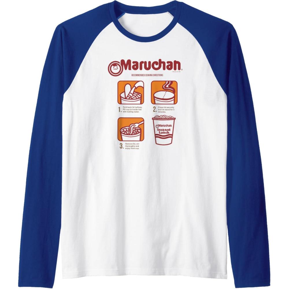 image:imageMaruchan Recommended Cooking Directions Poster Raglan Baseball TeeRoyal BlueWhite