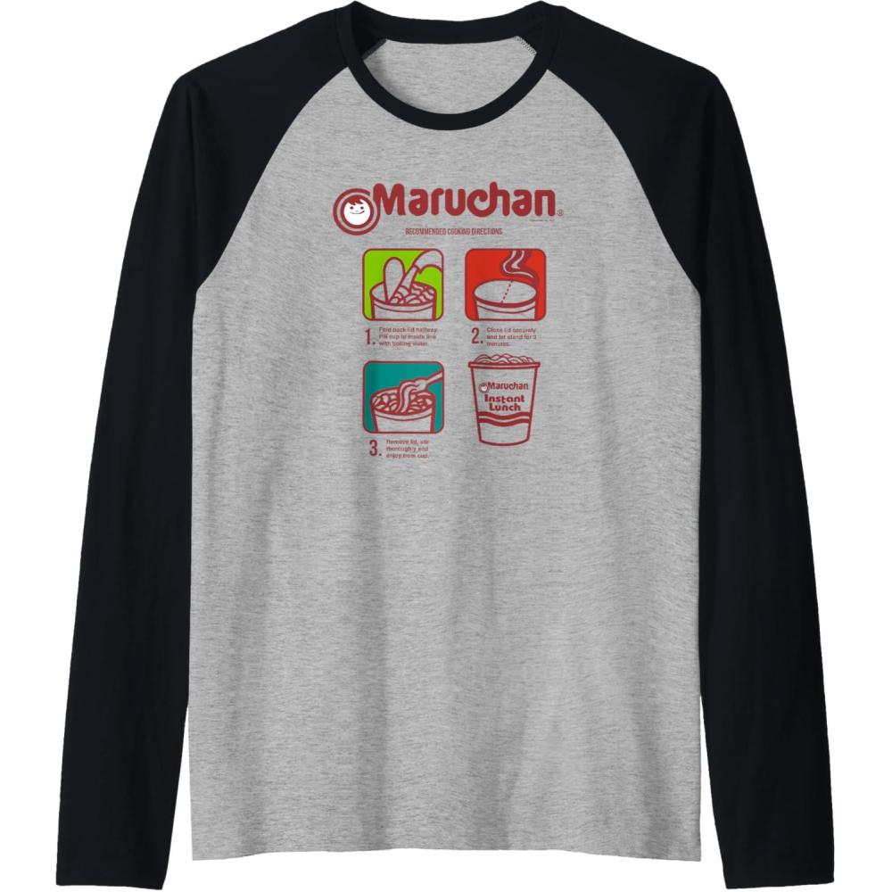 image:imageMaruchan Recommended Cooking Directions Symbols Raglan Baseball TeeBlackAthletic Heather