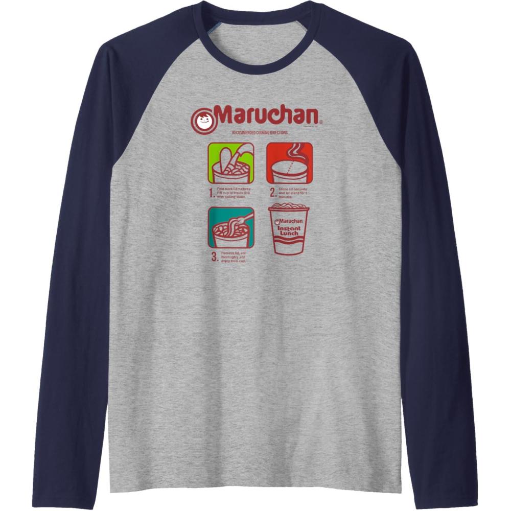 image:imageMaruchan Recommended Cooking Directions Symbols Raglan Baseball TeeNavy BlueAthletic Heather