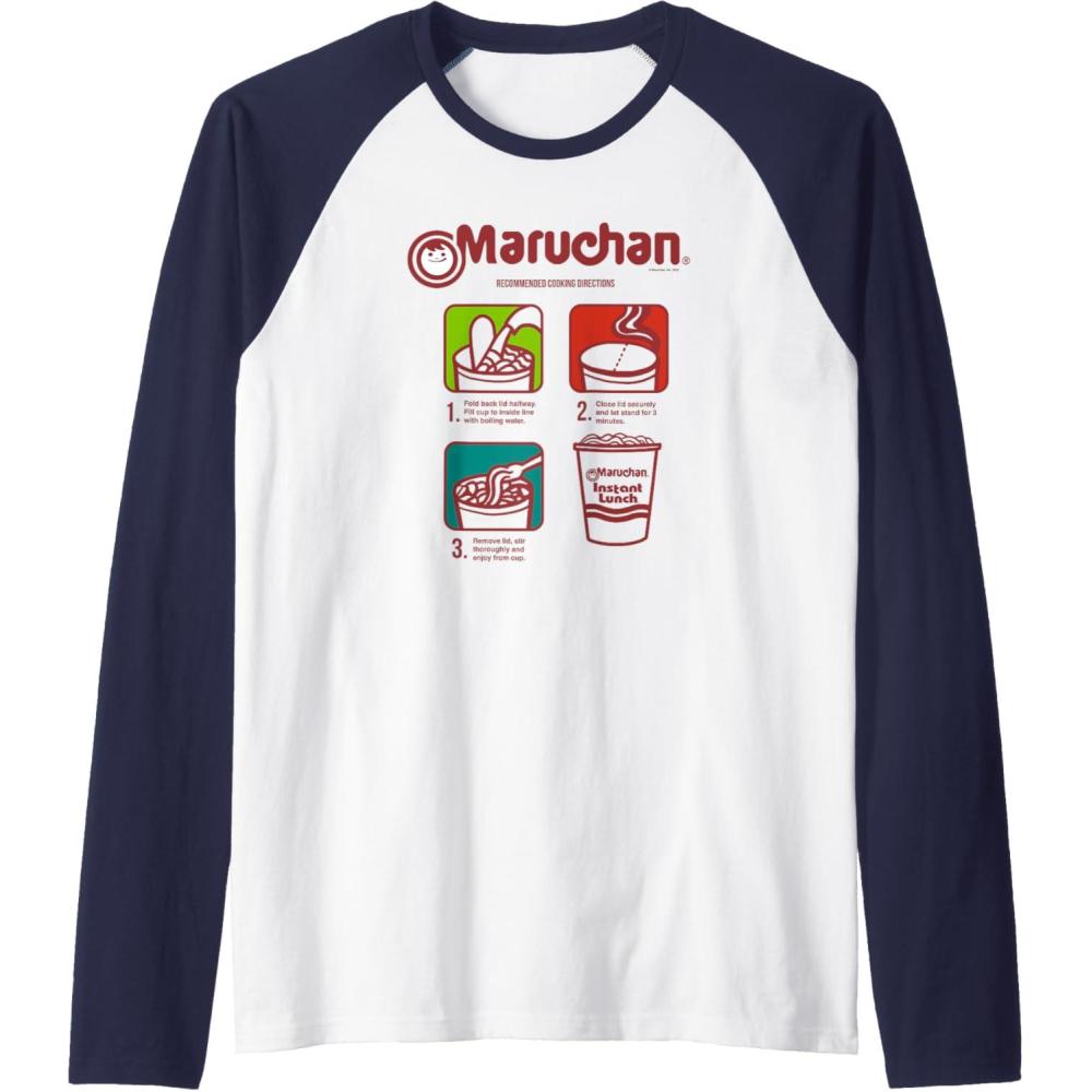 image:imageMaruchan Recommended Cooking Directions Symbols Raglan Baseball TeeNavy BlueWhite