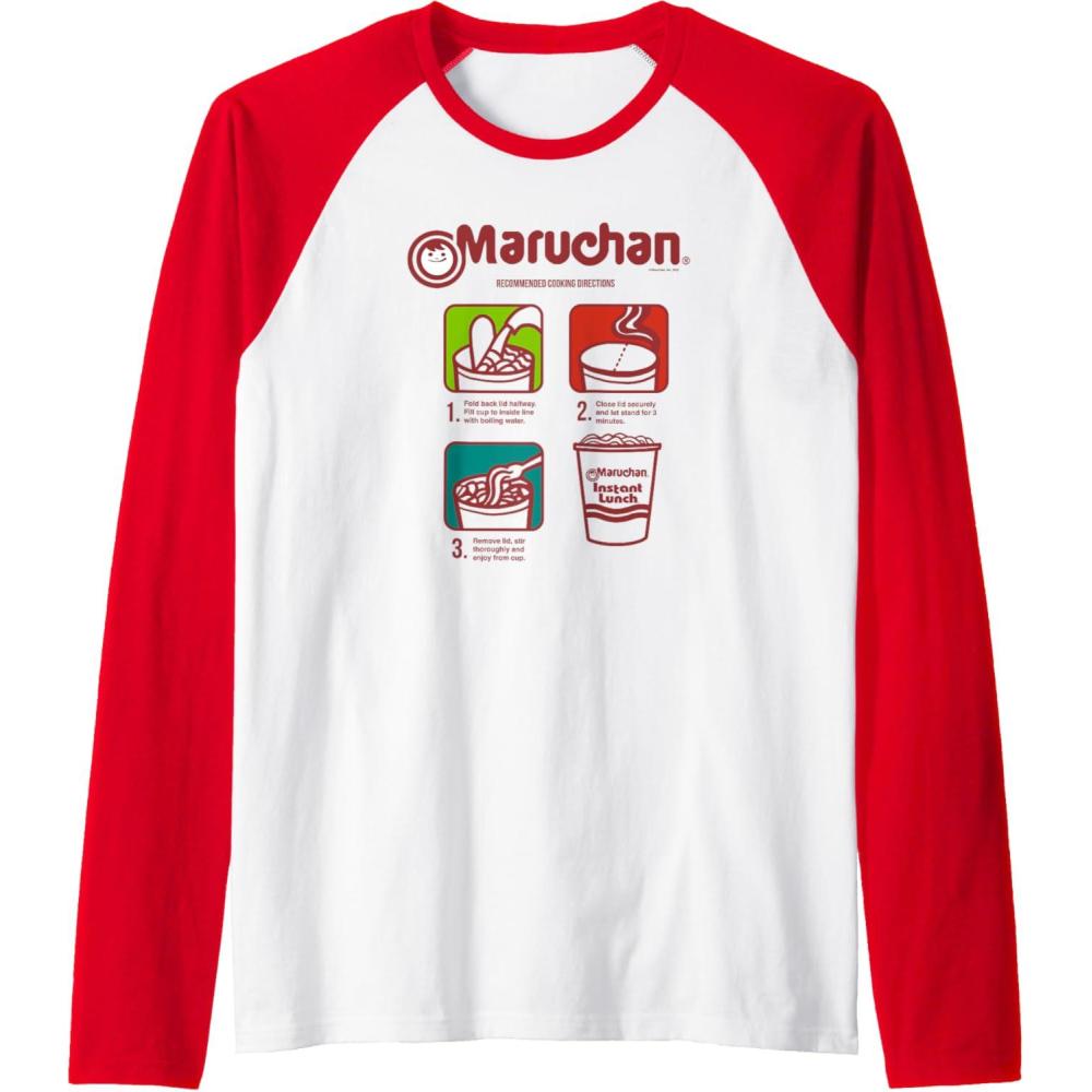 image:imageMaruchan Recommended Cooking Directions Symbols Raglan Baseball TeeRedWhite