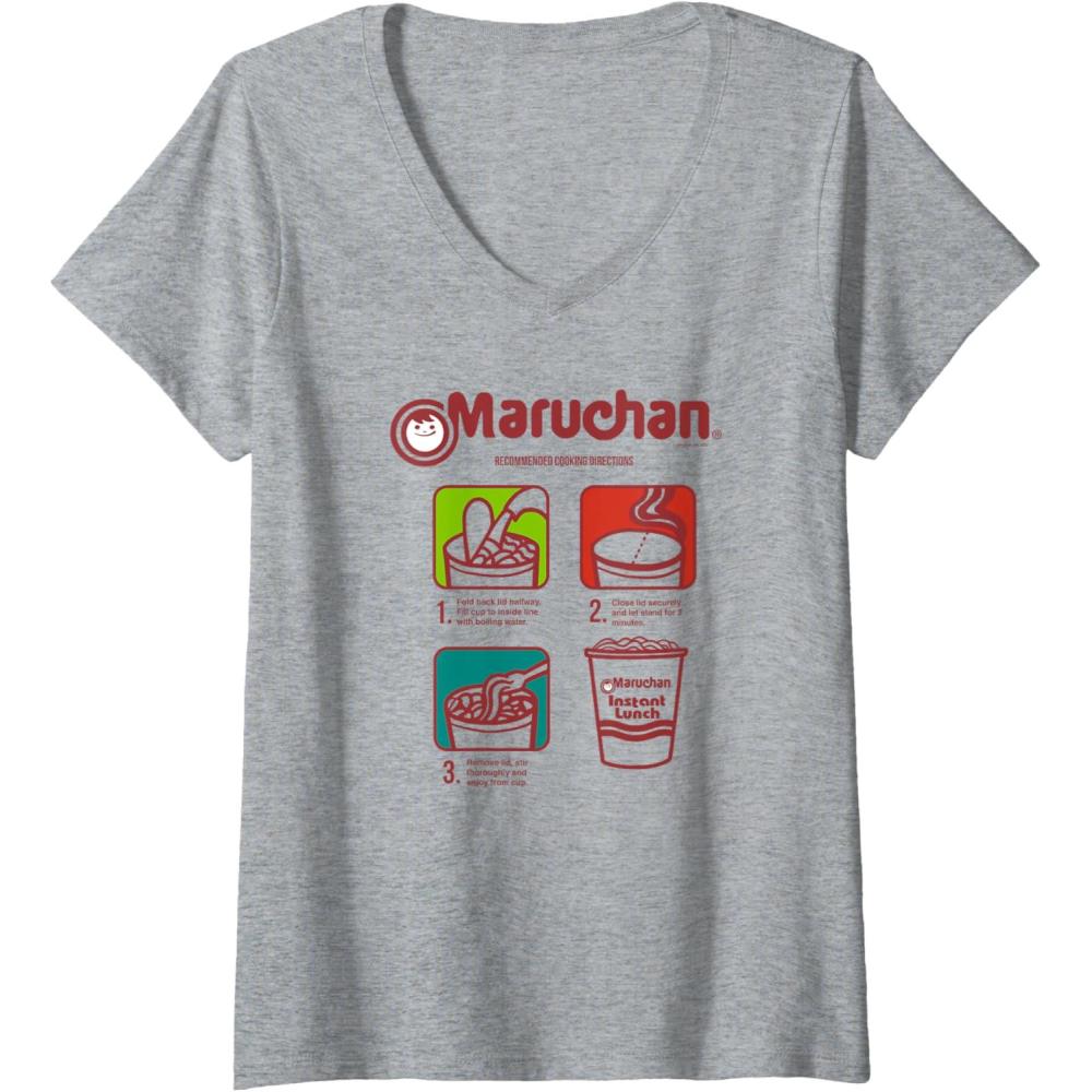 image:imageMaruchan Recommended Cooking Directions Symbols VNeck TShirtHeather Grey
