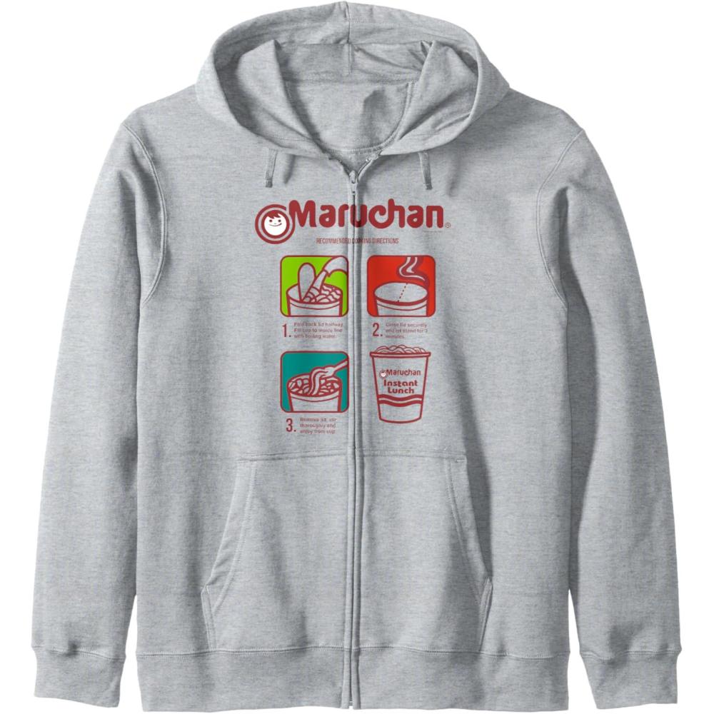 image:imageMaruchan Recommended Cooking Directions Symbols Zip HoodieHeather Grey