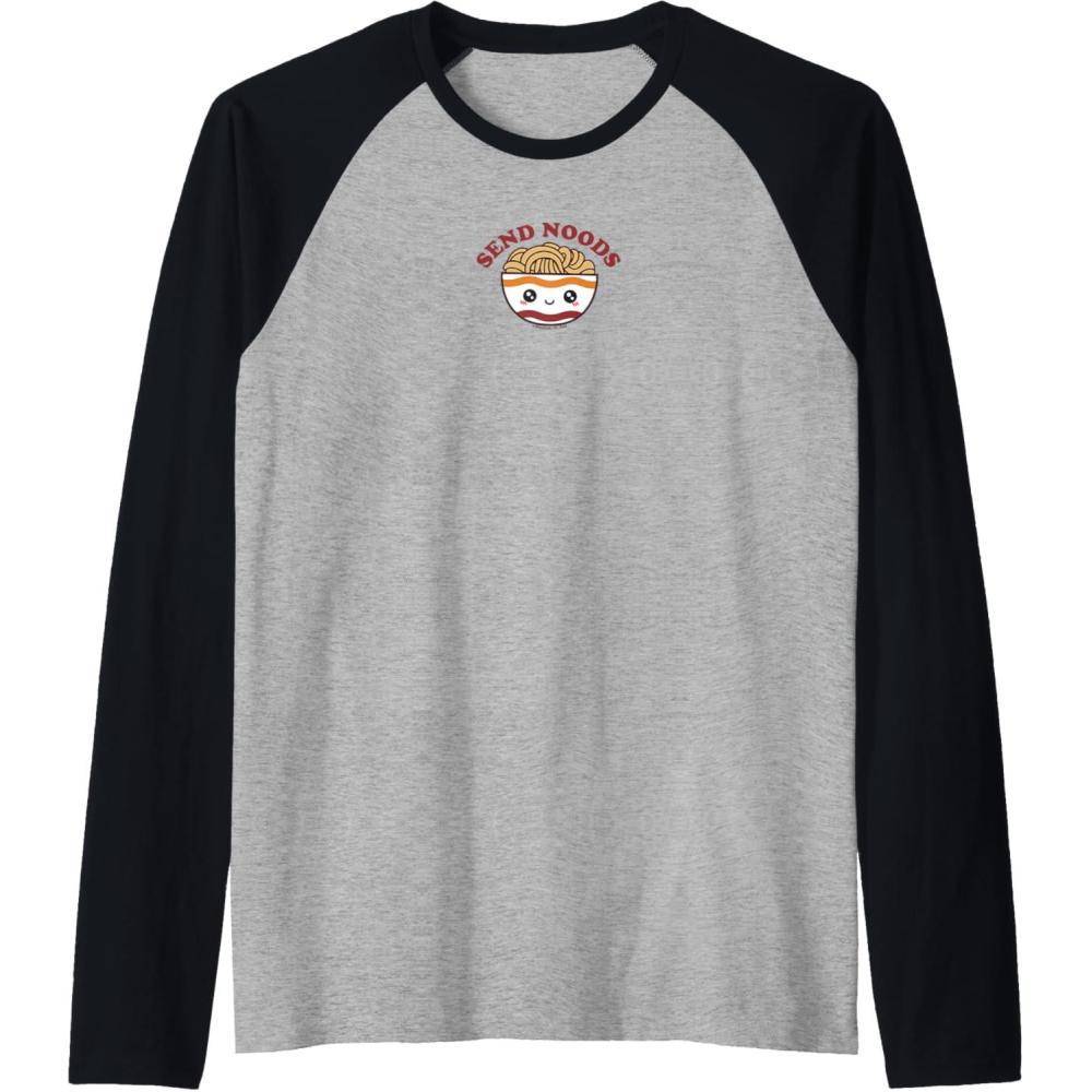 image:imageMaruchan Send Noods Ramen Bowl Face Raglan Baseball TeeBlackAthletic Heather