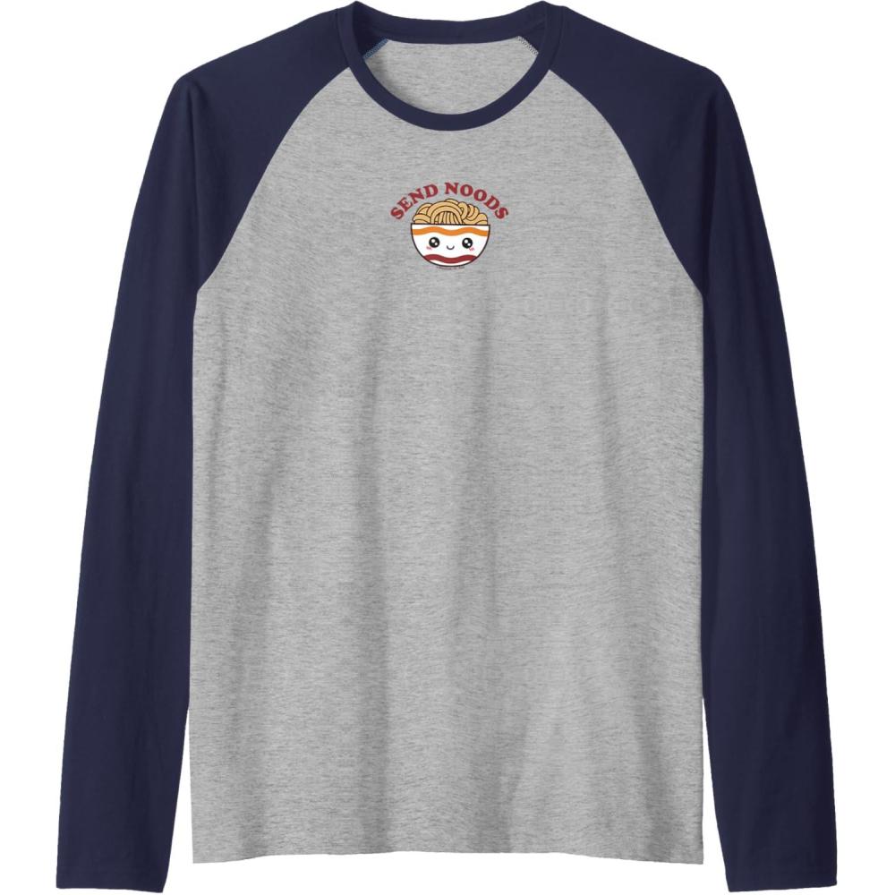 image:imageMaruchan Send Noods Ramen Bowl Face Raglan Baseball TeeNavy BlueAthletic Heather