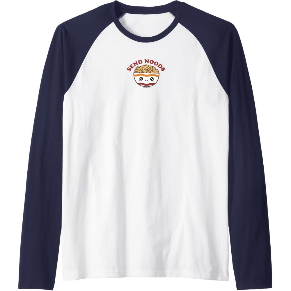 image:imageMaruchan Send Noods Ramen Bowl Face Raglan Baseball TeeNavy BlueWhite