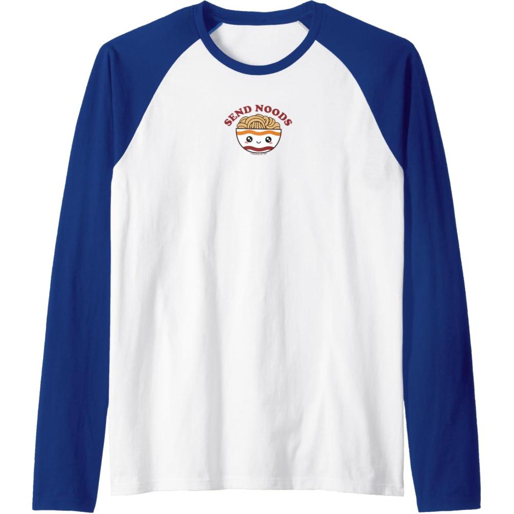 image:imageMaruchan Send Noods Ramen Bowl Face Raglan Baseball TeeRoyal BlueWhite