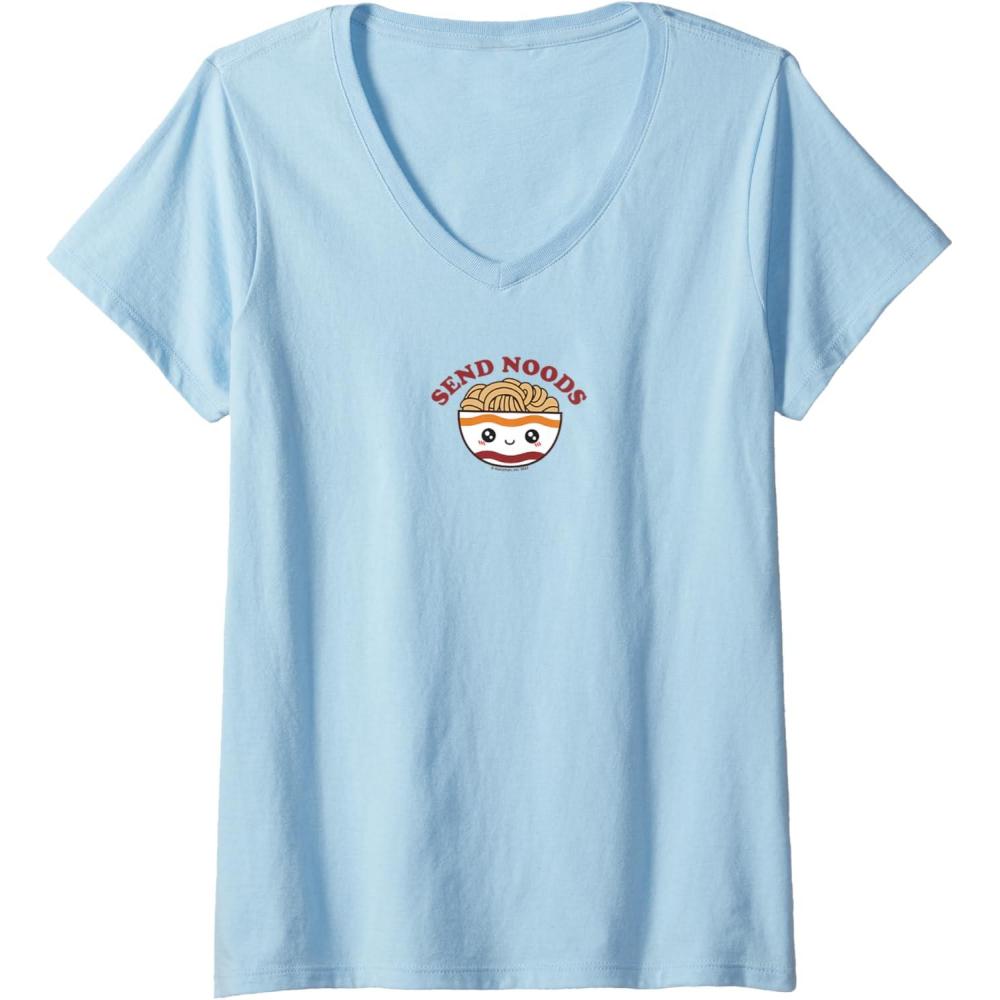 image:imageMaruchan Send Noods Ramen Bowl Face VNeck TShirtBaby Blue
