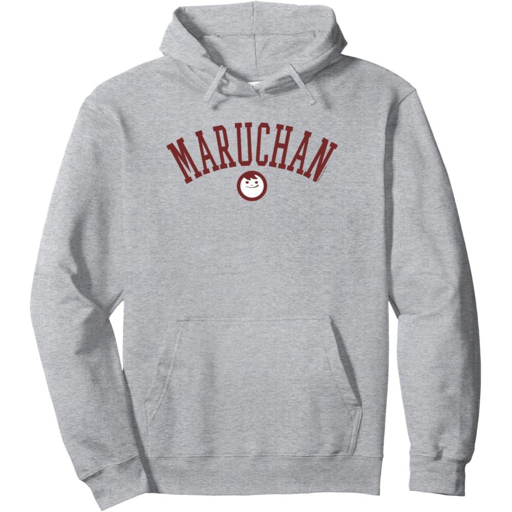 image:imageMaruchan Uni Style Classic Happy Face Logo Pullover HoodieHeather Grey