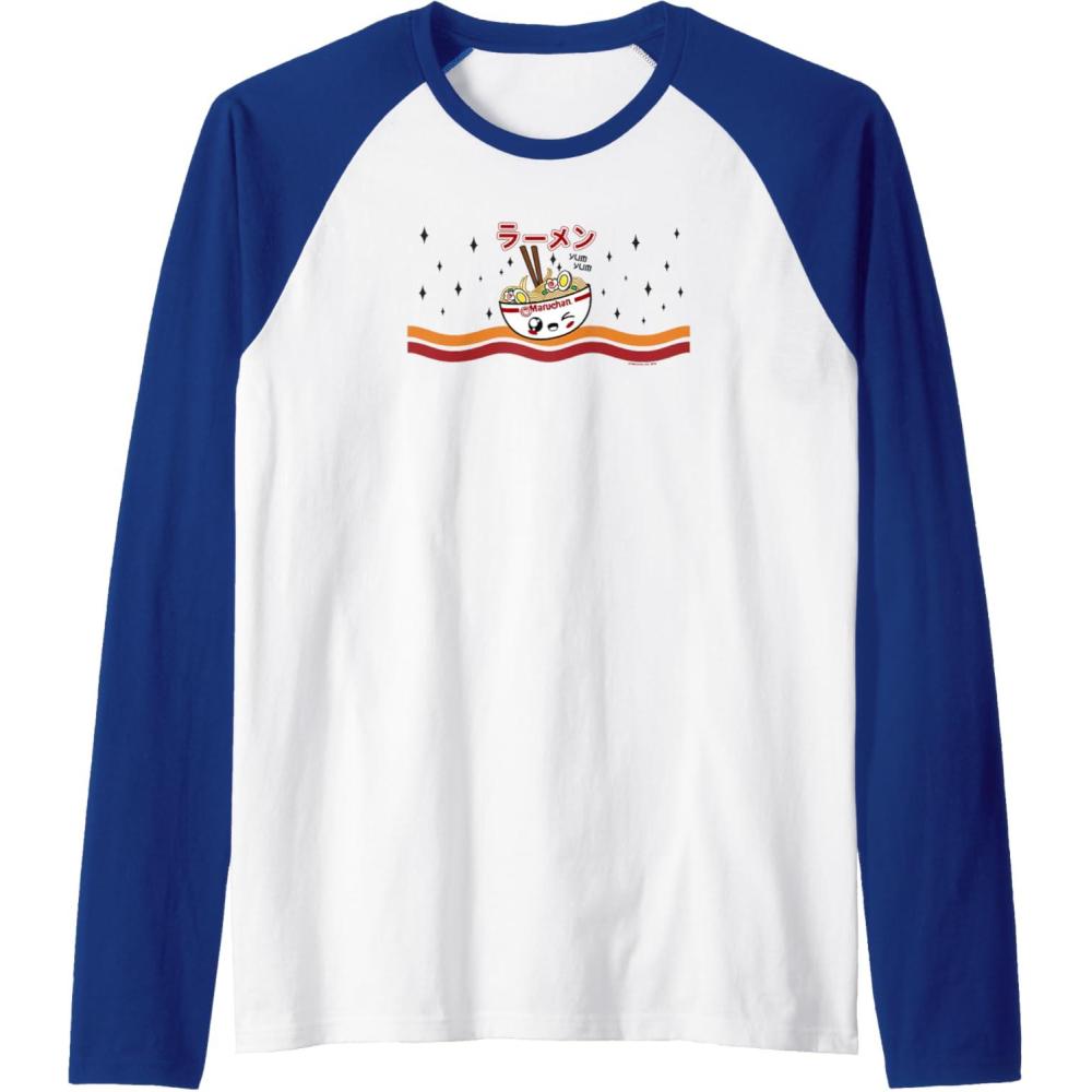 image:imageMaruchan Winking Anime Noodle Bowl Raglan Baseball TeeRoyal BlueWhite