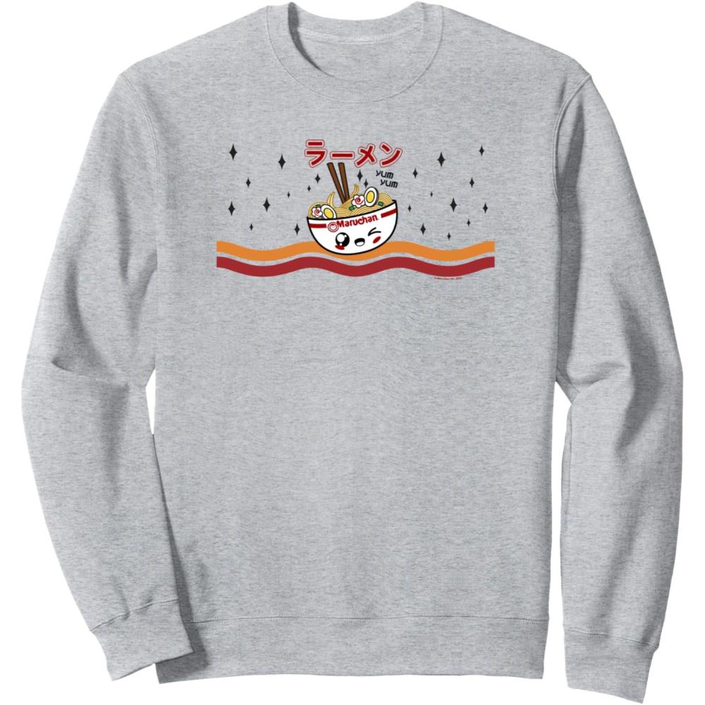 image:imageMaruchan Winking Anime Noodle Bowl SweatshirtHeather Grey