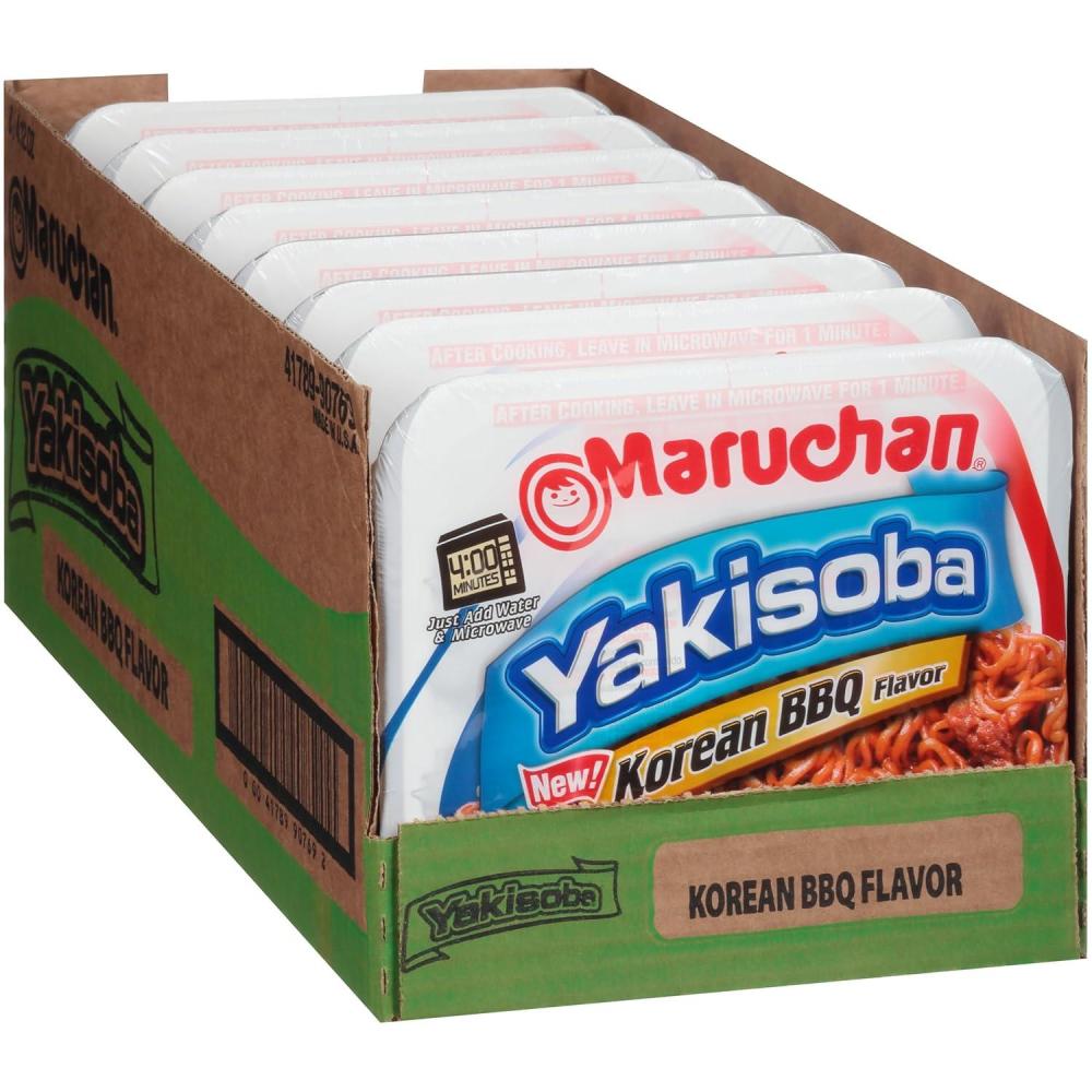 image:imageMaruchan Yakisoba Teriyaki Chicken Flavor StirFried Japanese Instant Ramen Noodles High Protein Microwavable Meal 398 Oz 8 PackKorean BBQ