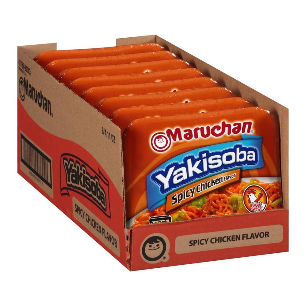 image:imageMaruchan Yakisoba Teriyaki Chicken Flavor StirFried Japanese Instant Ramen Noodles High Protein Microwavable Meal 398 Oz 8 PackSpicy Chicken