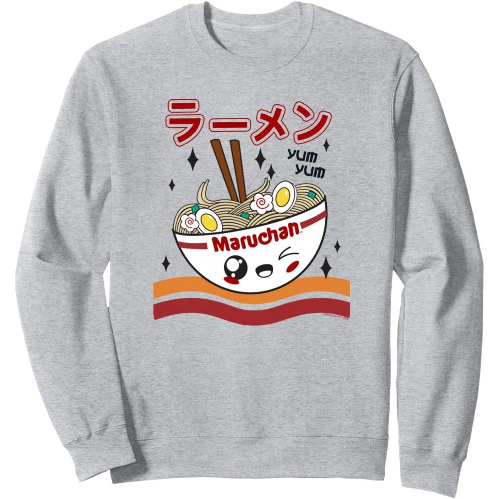 image:imageMaruchan Yum Yum Winking Noodle Bowl Poster SweatshirtHeather Grey