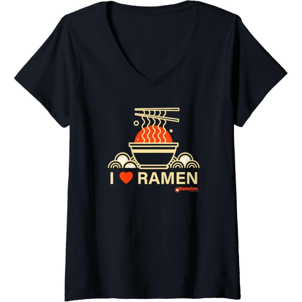image:imageWomens Maruchan I Heart Ramen Noodle Bowl Poster VNeck TShirtBlack