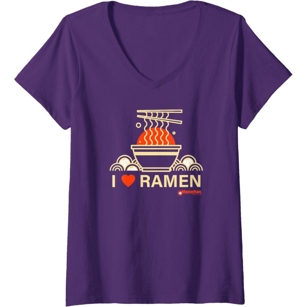 image:imageWomens Maruchan I Heart Ramen Noodle Bowl Poster VNeck TShirtPurple