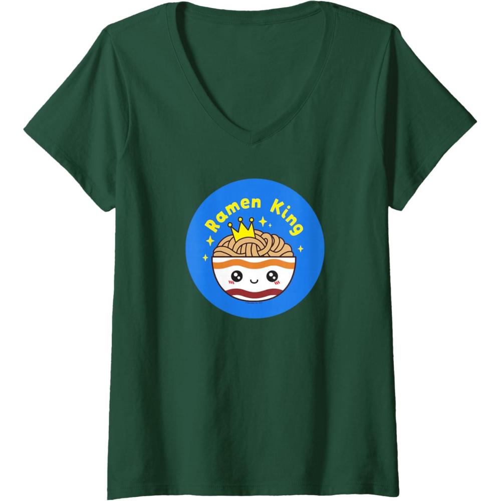 image:imageWomens Maruchan Instant Lunch Cute Kawaii Ramen King Bowl Logo VNeck TShirtDark Green