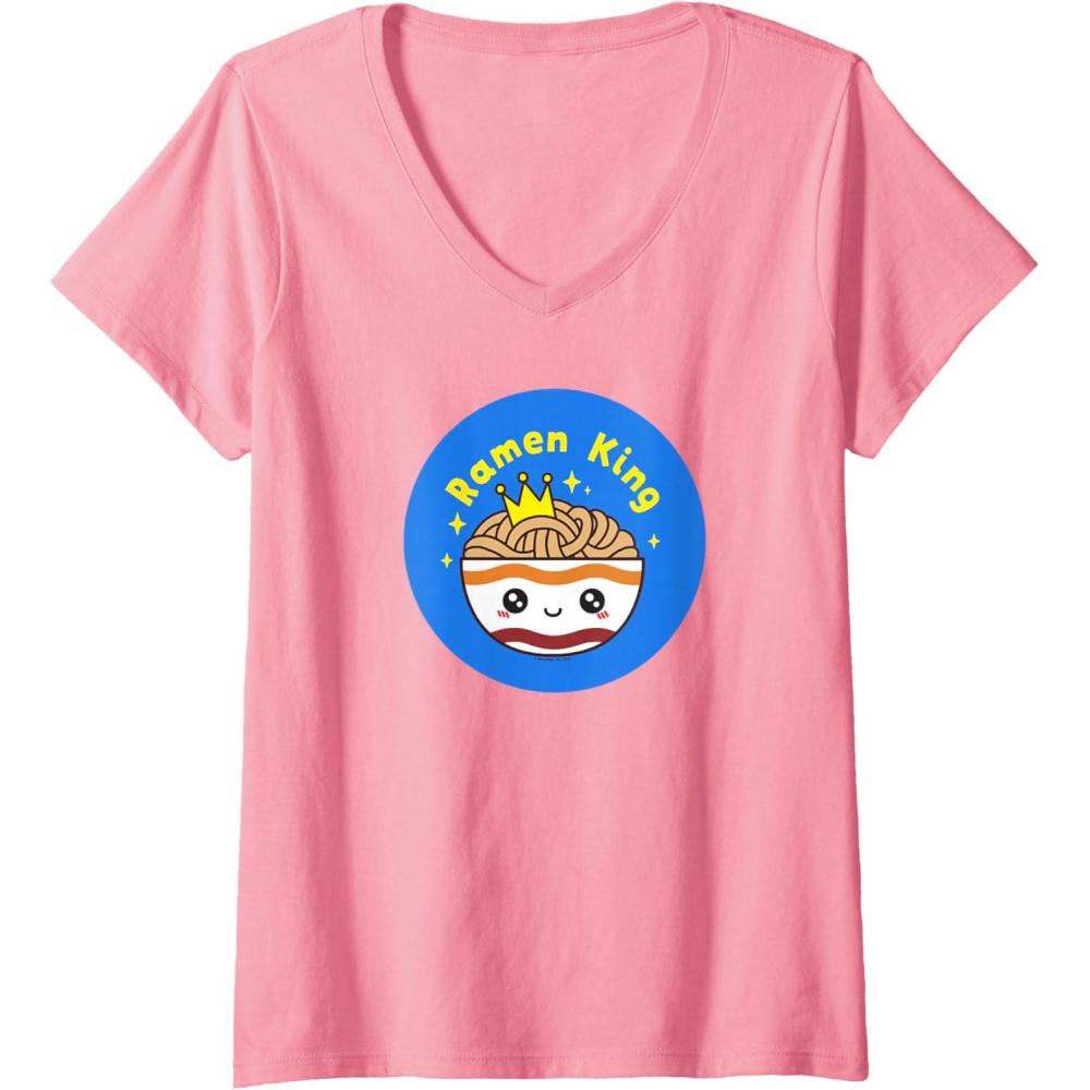 image:imageWomens Maruchan Instant Lunch Cute Kawaii Ramen King Bowl Logo VNeck TShirtPink