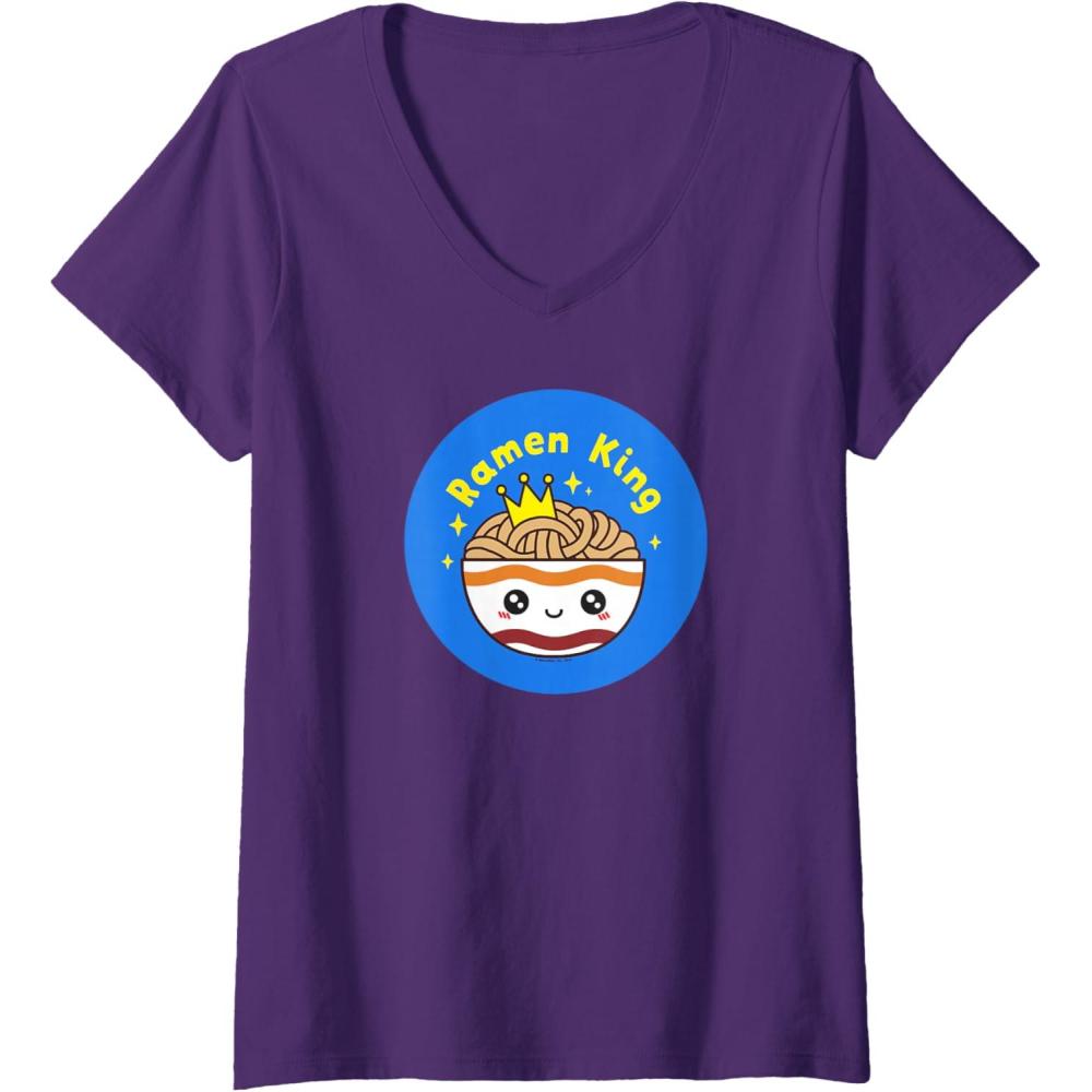 image:imageWomens Maruchan Instant Lunch Cute Kawaii Ramen King Bowl Logo VNeck TShirtPurple