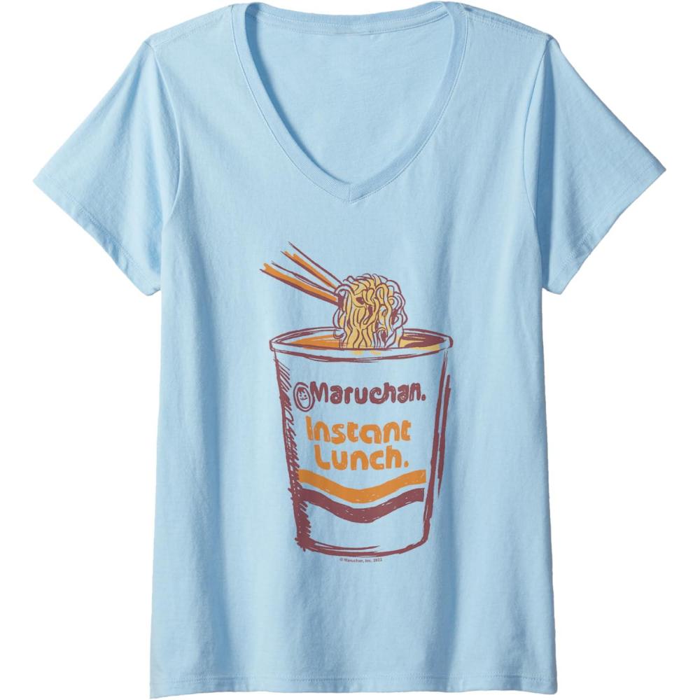 image:imageWomens Maruchan Instant Lunch Ramen Cup Art Logo VNeck TShirtBaby Blue