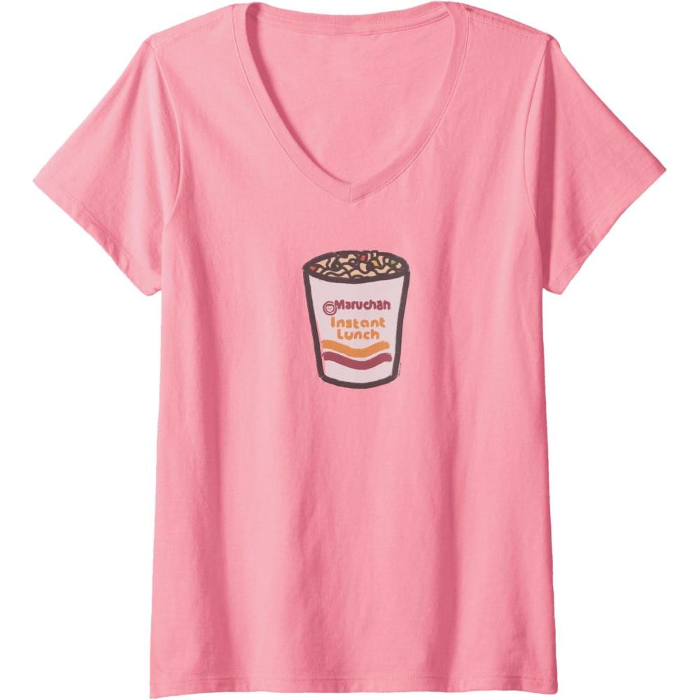 image:imageWomens Maruchan Instant Lunch Ramen Noodle Doodle VNeck TShirtPink