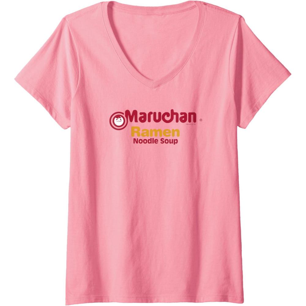 image:imageWomens Maruchan Instant Lunch Ramen Noodle Soup Logo VNeck TShirtPink