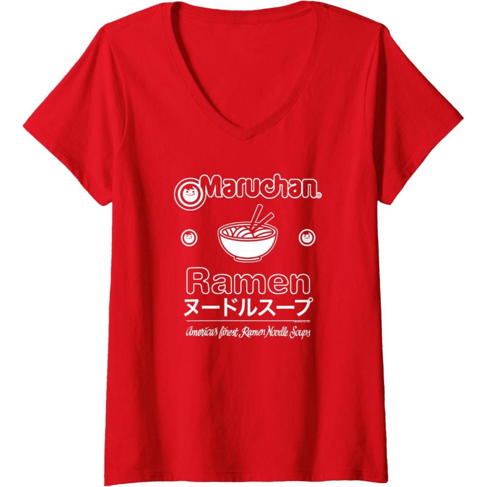 image:imageWomens Maruchan Katakana Americans Finest Ramen Noodle Soup VNeck TShirtRed
