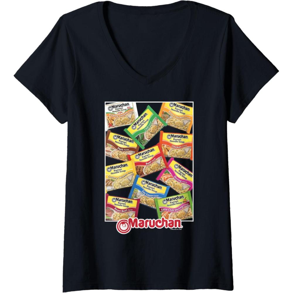 image:imageWomens Maruchan Ramen Noodle Flavor Profiles Poster VNeck TShirtBlack