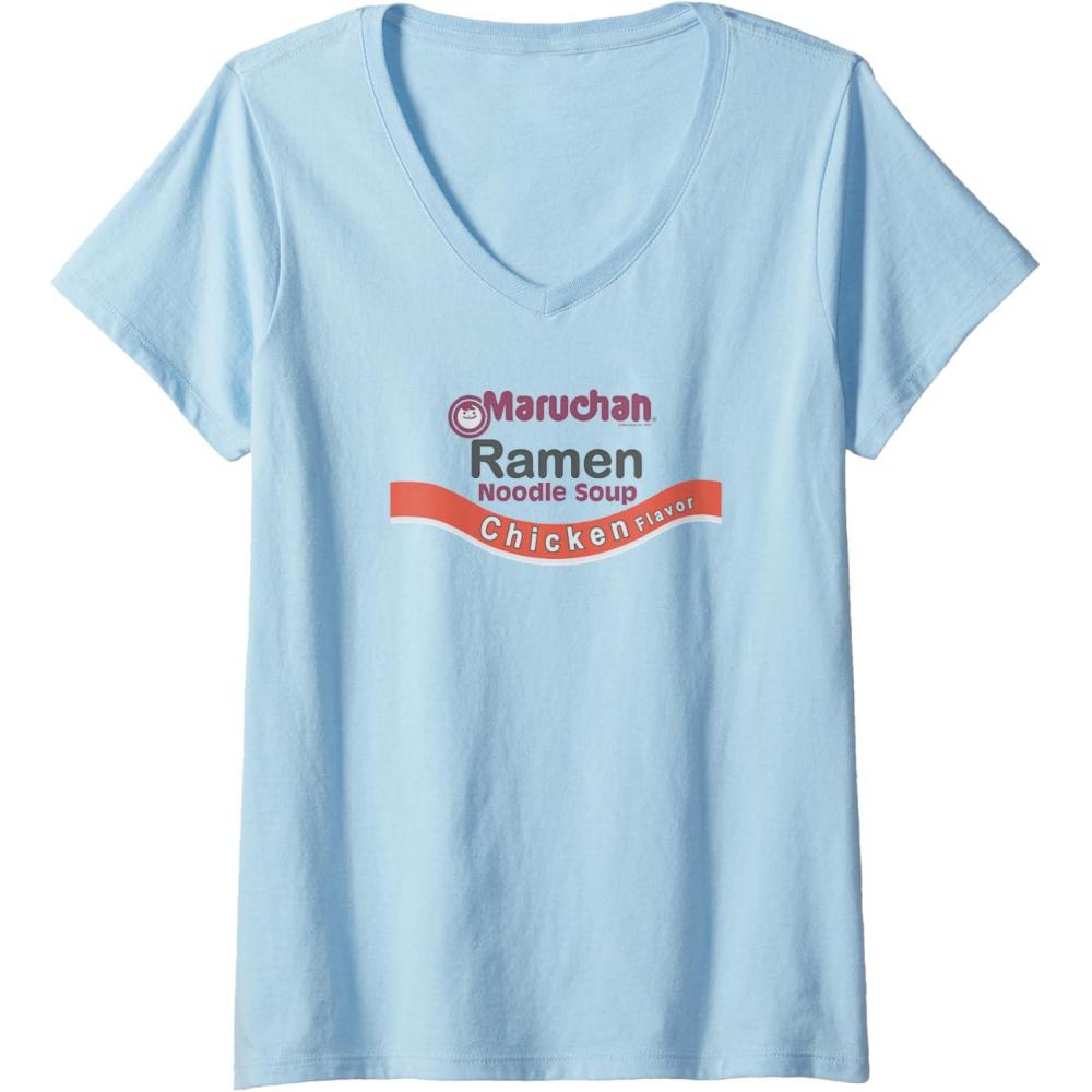 image:imageWomens Maruchan Ramen Noodle Soup Chicken Flavor Logo VNeck TShirtBaby Blue
