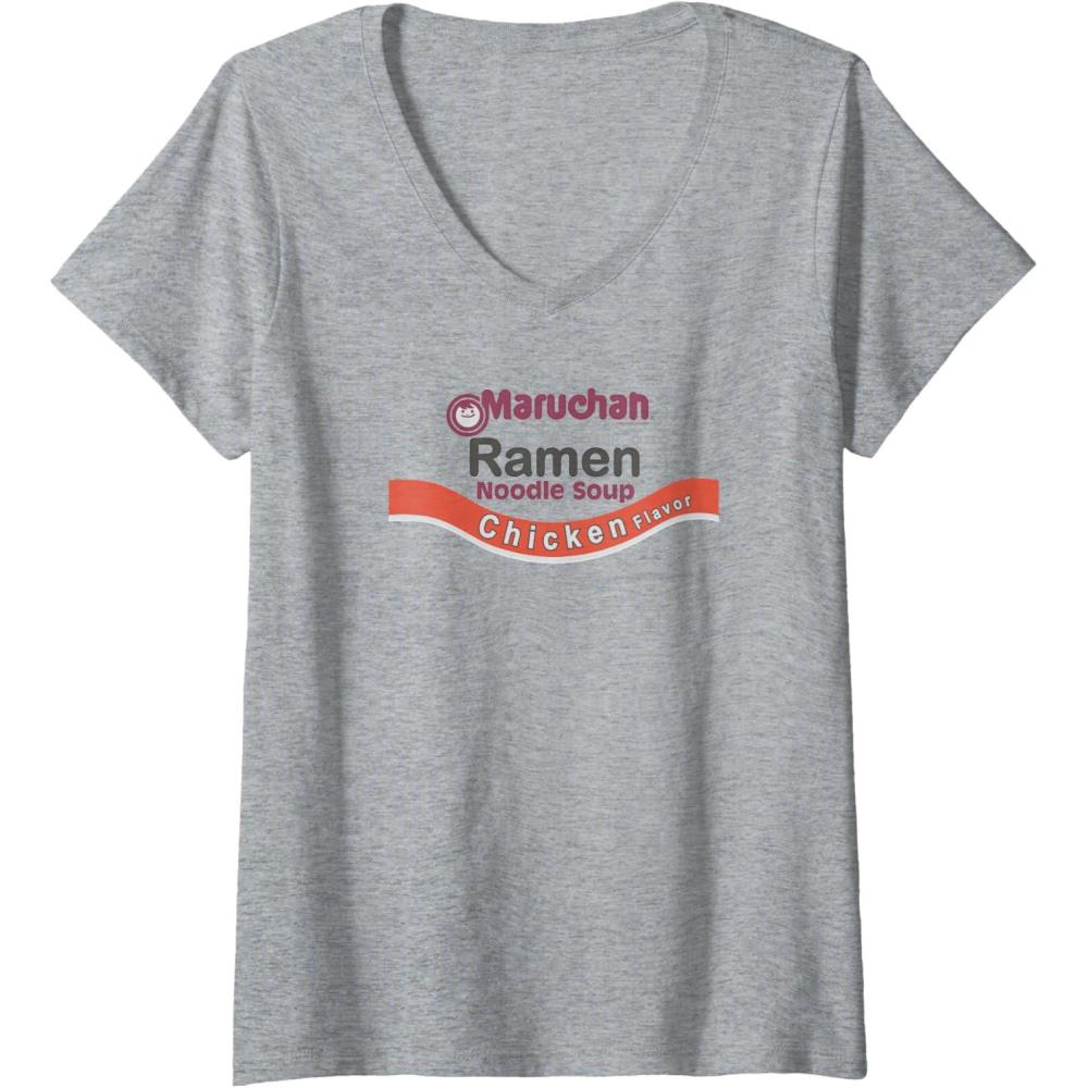 image:imageWomens Maruchan Ramen Noodle Soup Chicken Flavor Logo VNeck TShirtHeather Grey