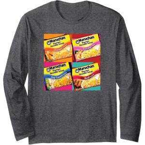 image:imageMaruchan Artsy Flavor Grid Poster Long Sleeve TShirtDark Heather Grey