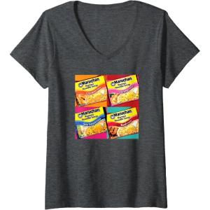 image:imageMaruchan Artsy Flavor Grid Poster VNeck TShirtDark Heather Grey