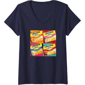 image:imageMaruchan Artsy Flavor Grid Poster VNeck TShirtNavy Blue