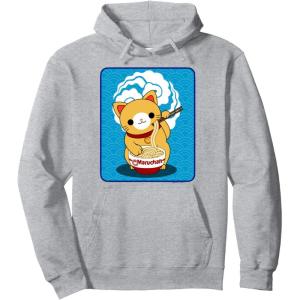image:imageMaruchan Cat Eating Ramen Noodles Pullover HoodieHeather Grey