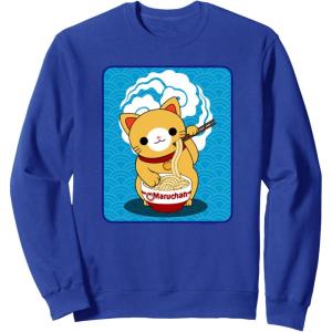 image:imageMaruchan Cat Eating Ramen Noodles SweatshirtRoyal Blue
