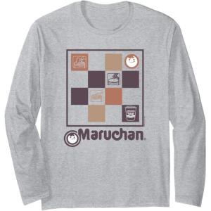 image:imageMaruchan Checkered Noodle Icons Poster Long Sleeve TShirtHeather Grey