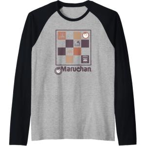 image:imageMaruchan Checkered Noodle Icons Poster Raglan Baseball TeeBlackAthletic Heather