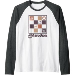 image:imageMaruchan Checkered Noodle Icons Poster Raglan Baseball TeeDark Heather GreyWhite