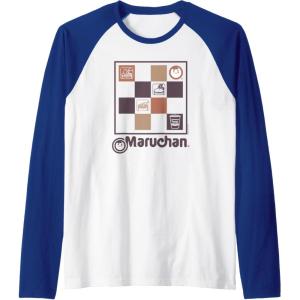 image:imageMaruchan Checkered Noodle Icons Poster Raglan Baseball TeeRoyal BlueWhite