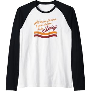 image:imageMaruchan Choose To Be Spicy Humor Raglan Baseball TeeBlackWhite