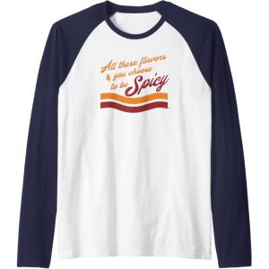 image:imageMaruchan Choose To Be Spicy Humor Raglan Baseball TeeNavy BlueWhite